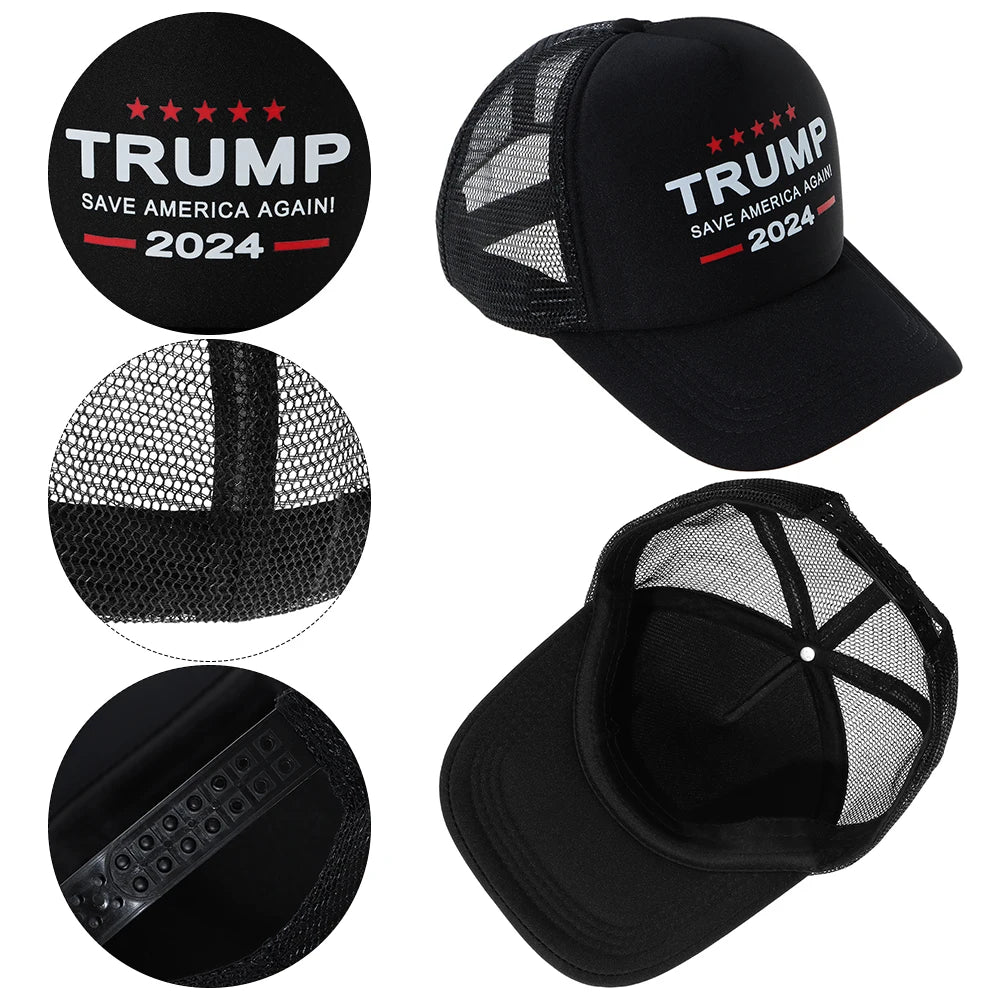 Trump 2024 Make America Great Black Mesh Cap