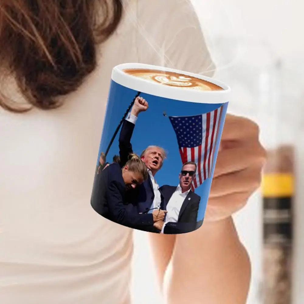 Assassination of President Coffee Mug Trump Rally Shooter Coffee Mug Trump 2024 Novelty Cup Funny Coffee Mug Gift Coffee Mug