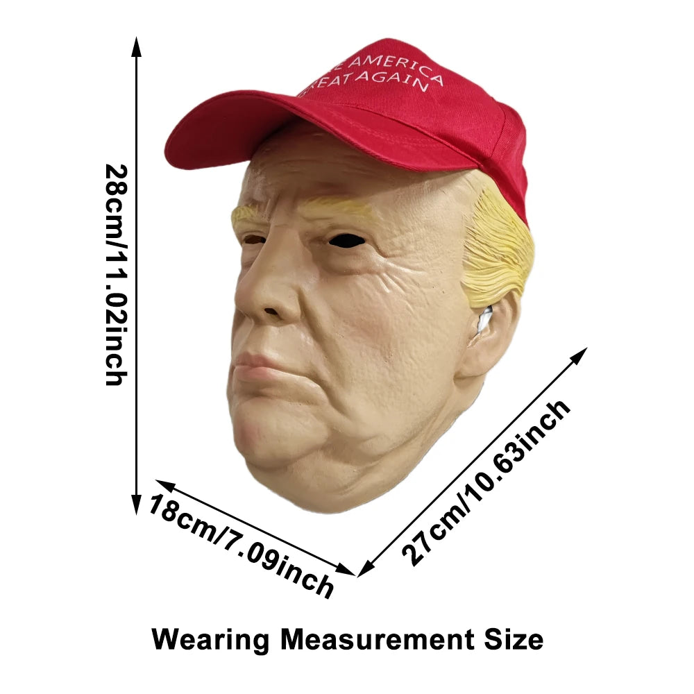 Donald Trump Mask With Make America Great Again Attached Cloth Hat