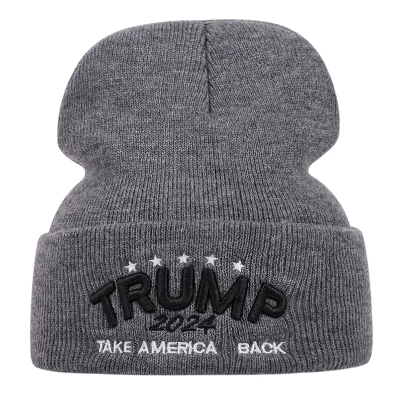 Trump Embroidered Knitted Winter Hat