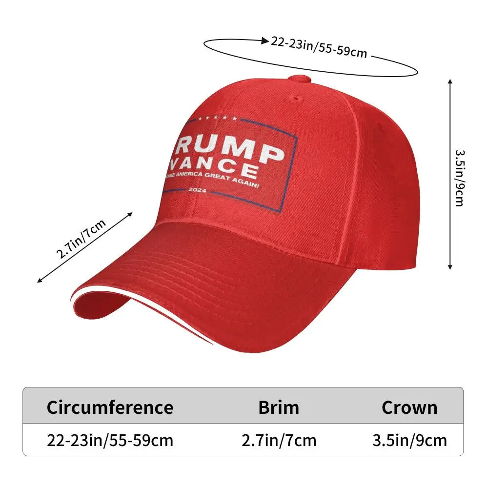 Donald Trump JD Vance 2024 Baseball Cap - 3 Colors