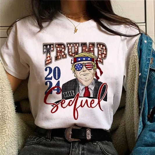 Donald Trump Fun Printed Cotton Loose T-shirt