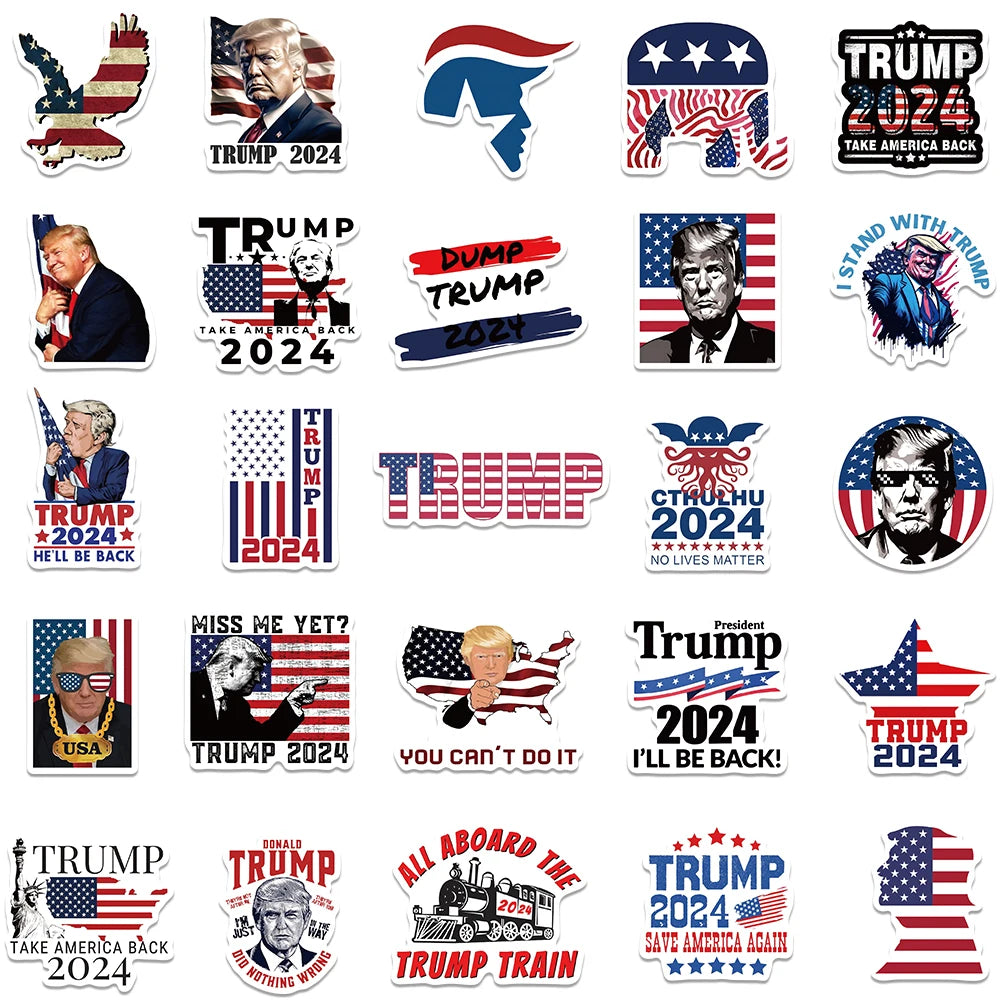 50pcs American Trump Waterproof Stickers/Decals