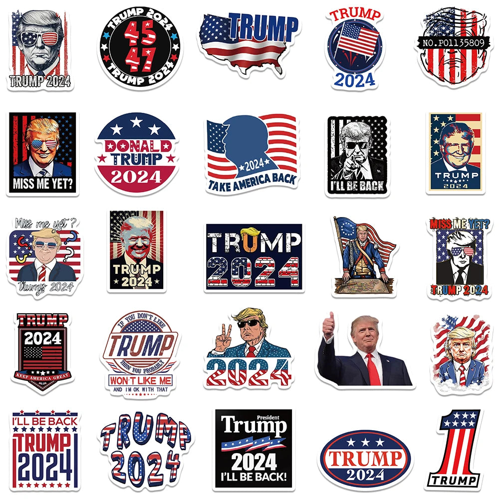 50pcs American Trump Waterproof Stickers/Decals