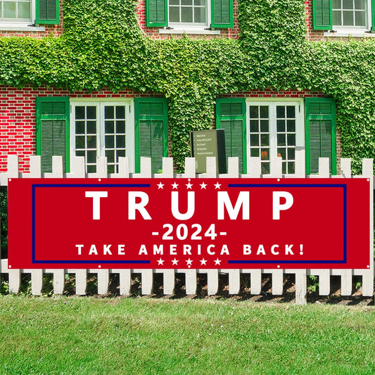 Donald Trump 2024 Flag Banner 2×8 FT Take American Back